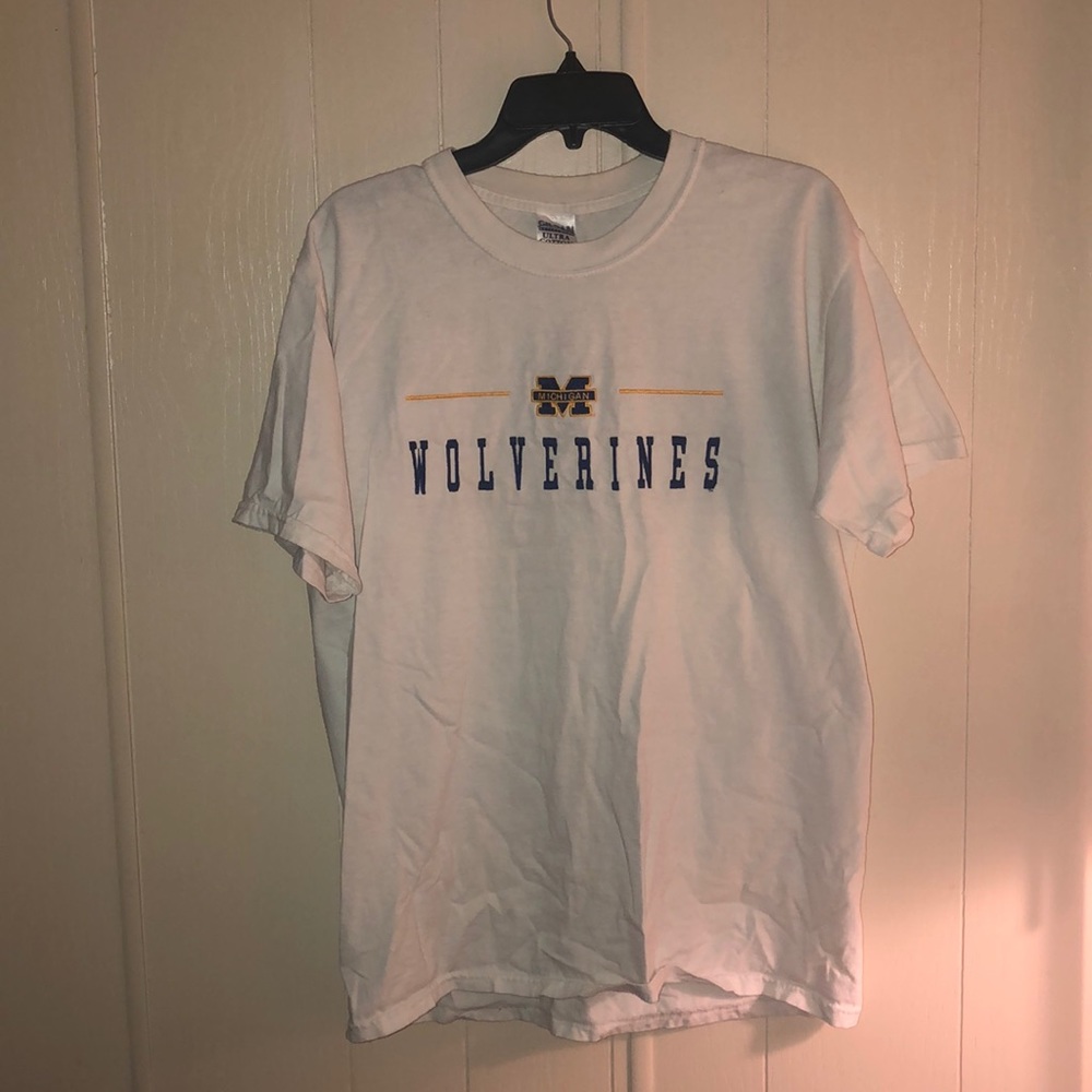 Used Michigan wolverines white t-shirt shirt Slv